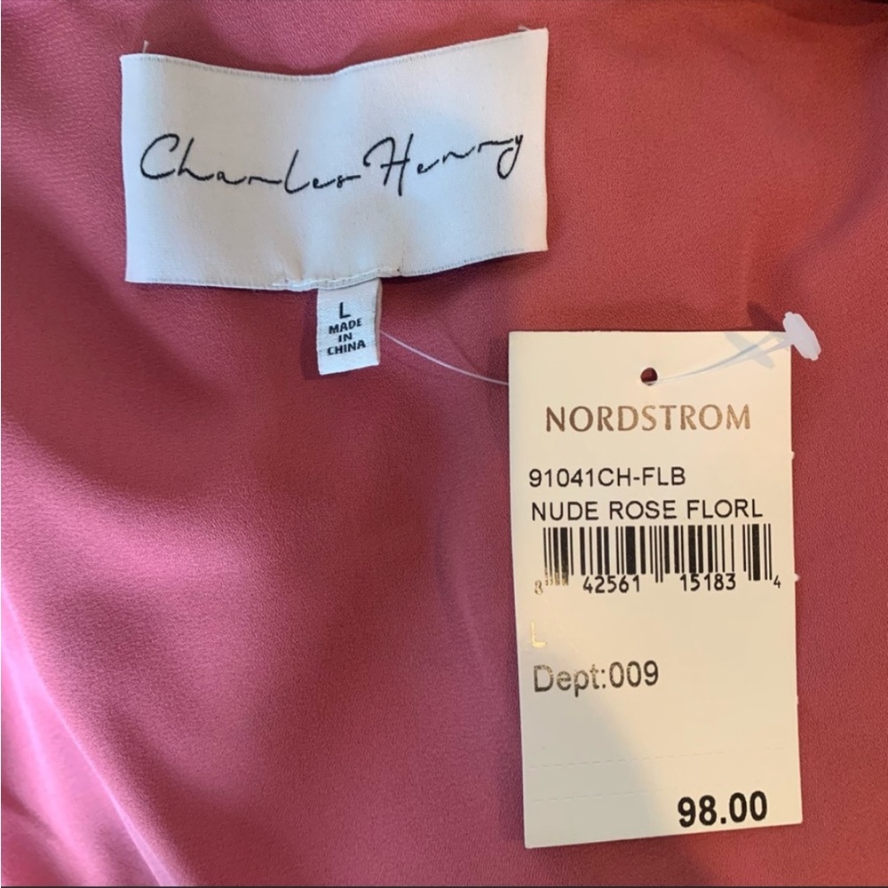 Charles Henry wrap dress Floral Pink L - Picture 3 of 5